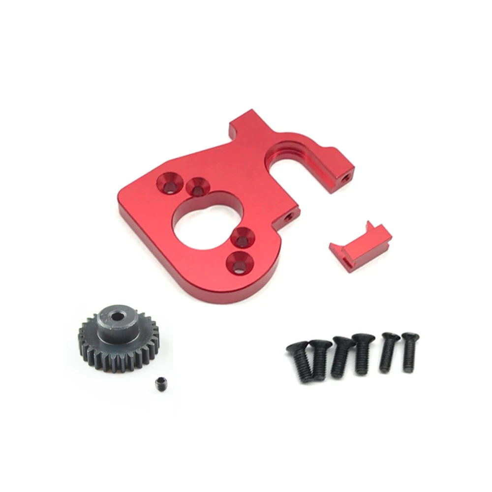 Rc Car Motor Mount Holder With Motor Gear For Wltoys 144001 124019 124018 Rc Spare Parts Upgrade Accessories,Red