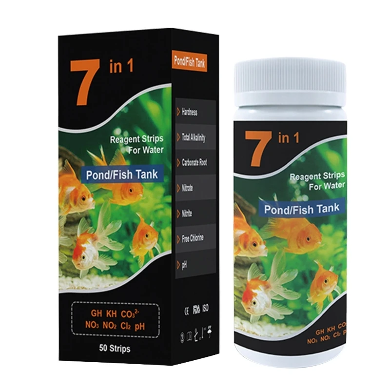 Fish Test Strips for Variety of Water Parameters in1 Aquarium Test - Main Image