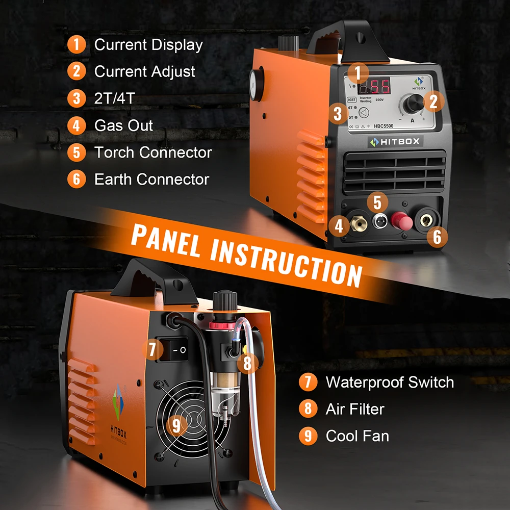 HITBOX HBC5500 Plasma Cutter Welding Machine Fit 0.1-13mm Aluminum Copper Carbon Galvanized Stainless Steel For Soldering Tool 4