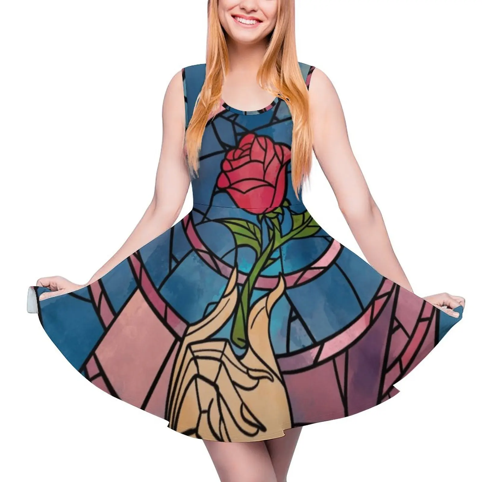 Stained Glass Enchanted Rose Sleeveless Dress dress summer sexy dress summer womens 2024 dresses ladies 2024 summer