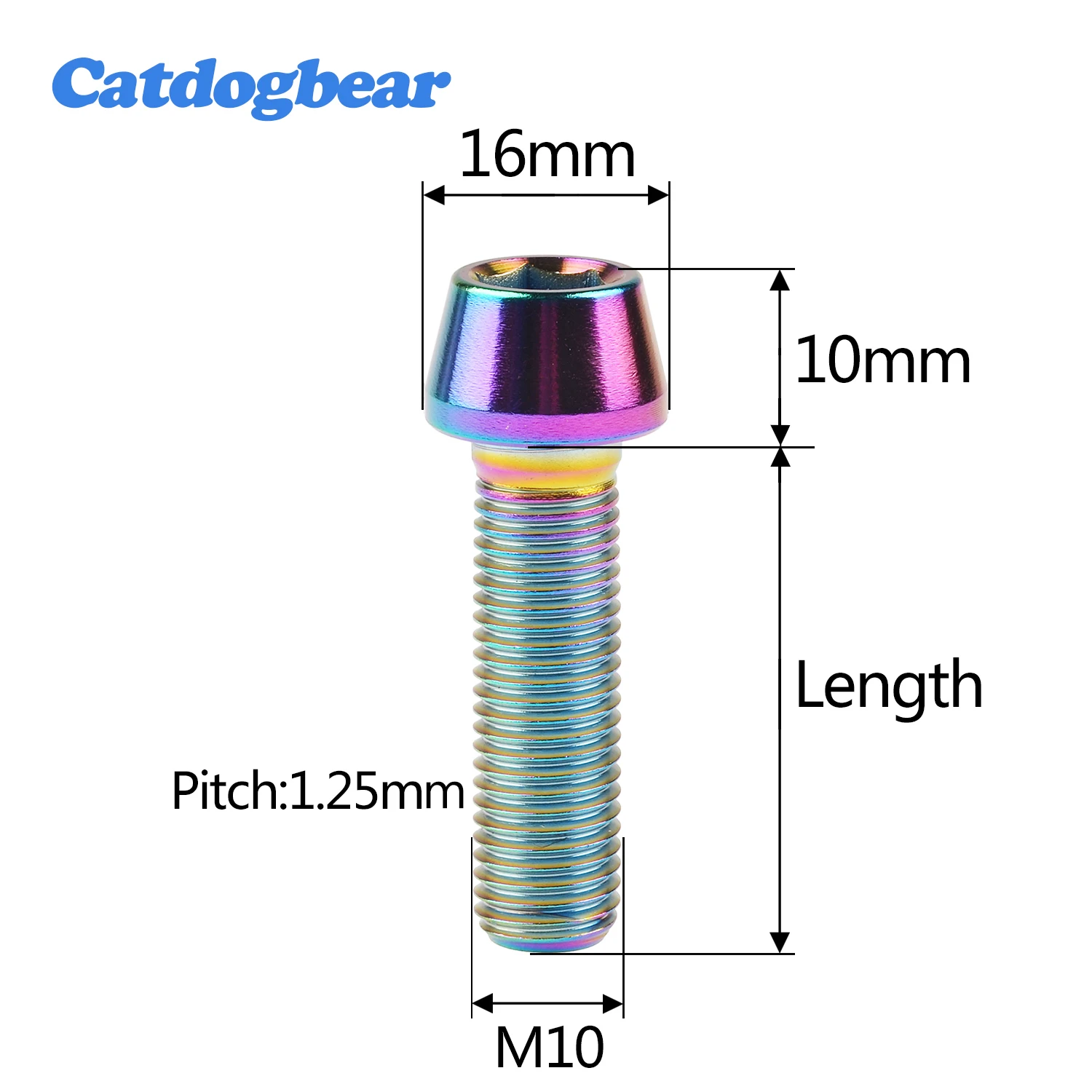 catdogbear milimetros parafuso de titanio taper cabeca motocicleta bicicleta parafuso 01
