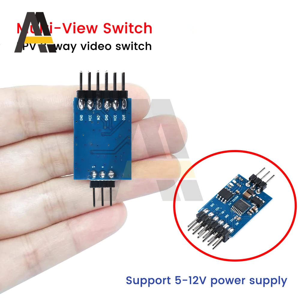 Module de commutation vidéo 3 canaux pour drone FPV installé, commutateur caméra PWM 5-12V