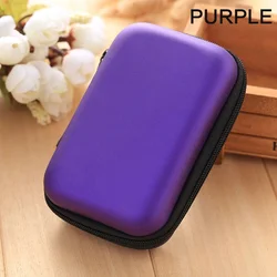 Compact EVA Storage Case for Earphones and Cables - Durable Travel Pouch by STONEGO (PURPLE)