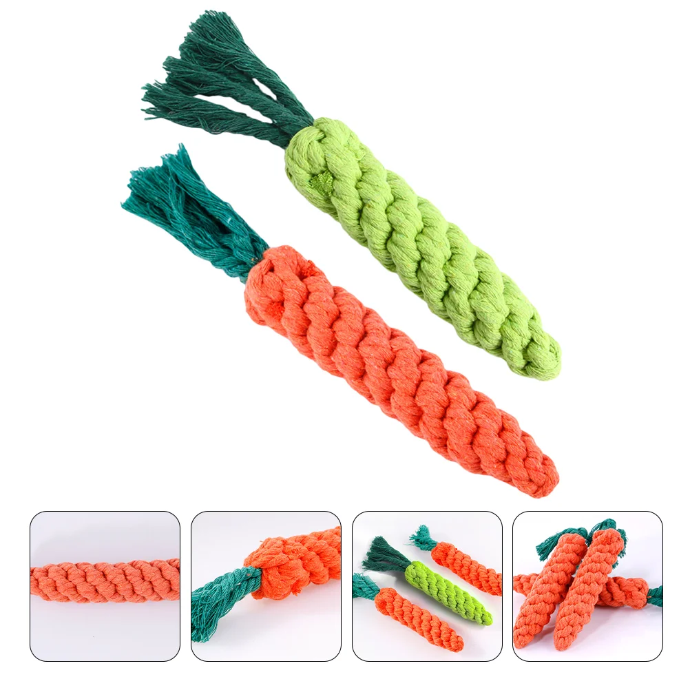 

Carrot Cotton Rope Toy Pet Teething Tool Puppy Molar Toys Plaything Dog Chewing Gifts