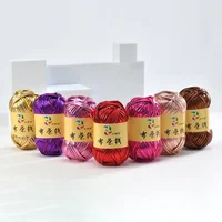 Metal texture cloth line personalized wool DIY woven bag bright leather hand woven material 2