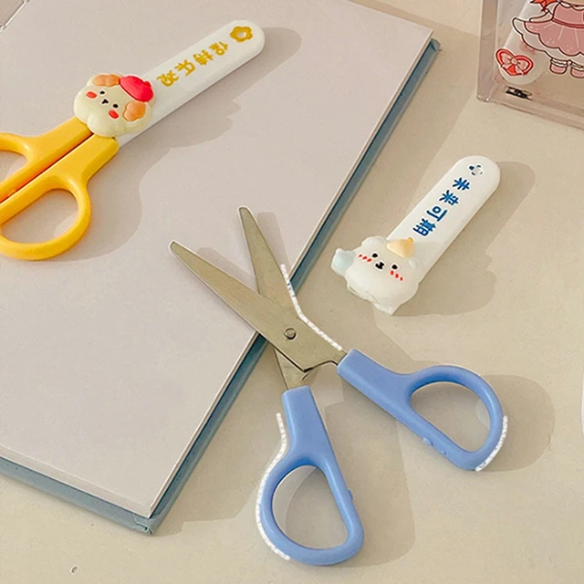 Cartoon Animal Safety Round Head Plastic Mini Scissors Kids Paper Cutting  Tool Student Creative Stationery School Office Supply - AliExpress