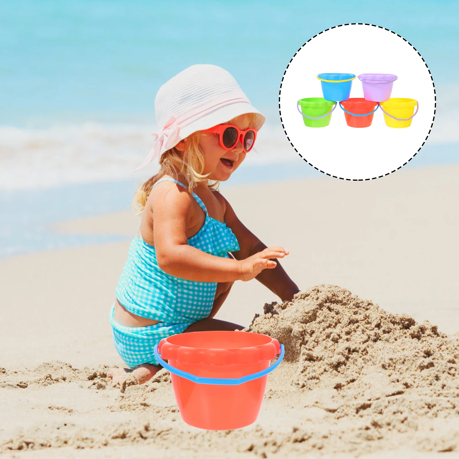 

Children Beach Toys Summer Toys Kids Seaside Silicone Sand Collection Bucket Digging Sand Tools Beach Toys