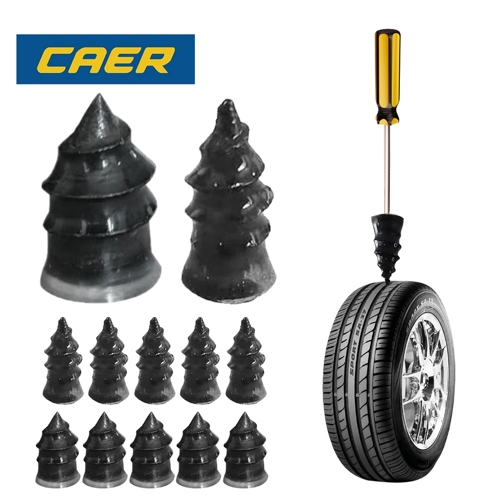 Kit Réparation Pneu Sans Chambre à Air 7 Pièces - Pour Voiture, Moto, VTT - Temporaire En Dépannage