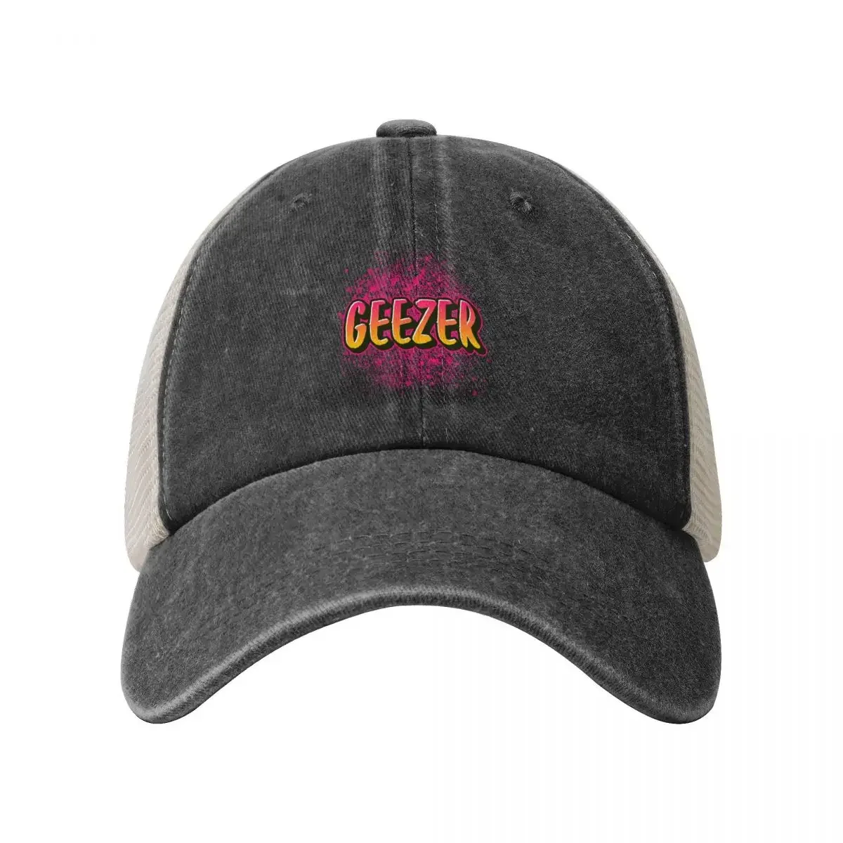Geezer 카우보이 메쉬 야구 모자, 성인 및 노인용 로고, 태양 모자, 열 바이저, 남성 여성 골프웨어