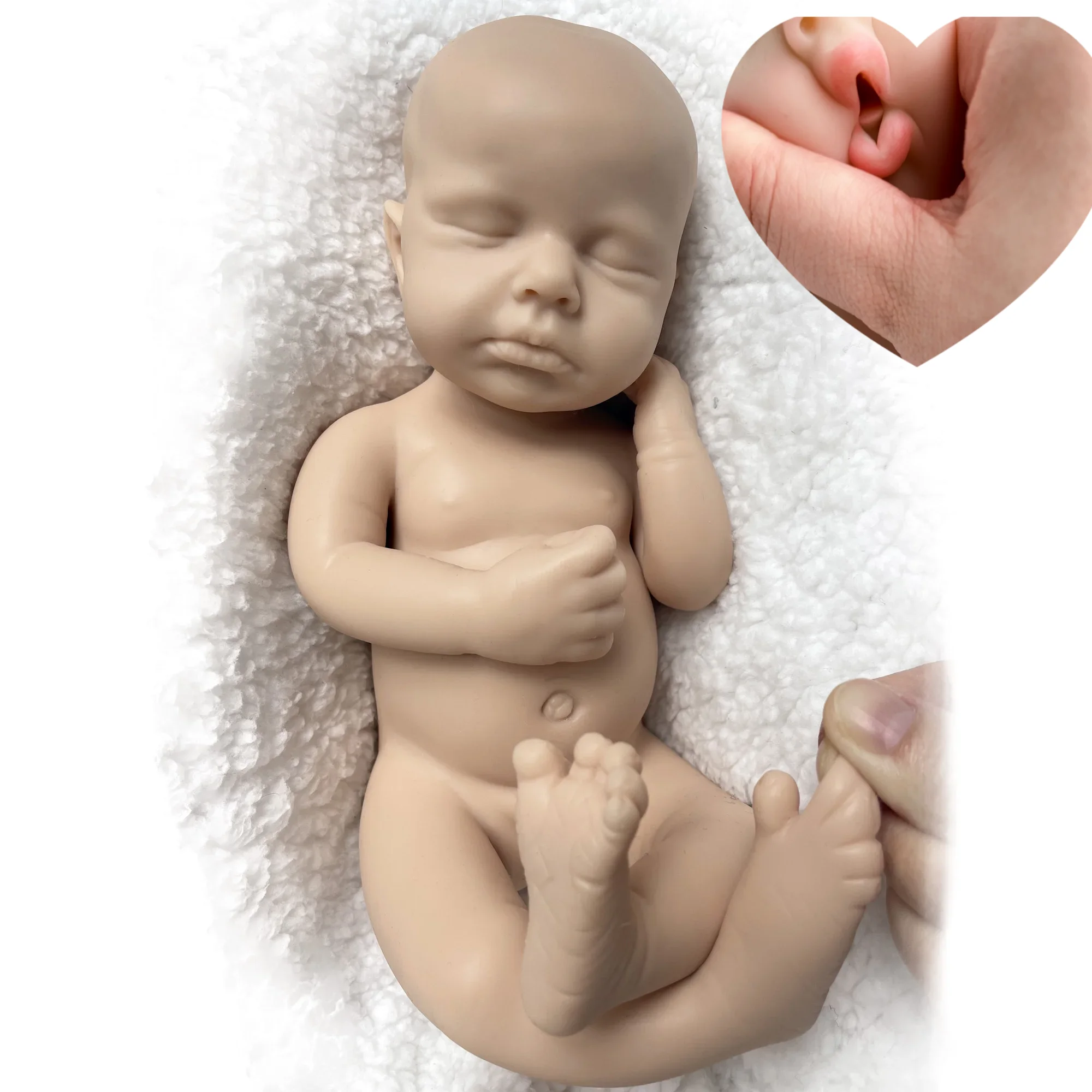 13inch Full Body Soft Solid Silicone Loulou Boys Bebe Reborn Doll 