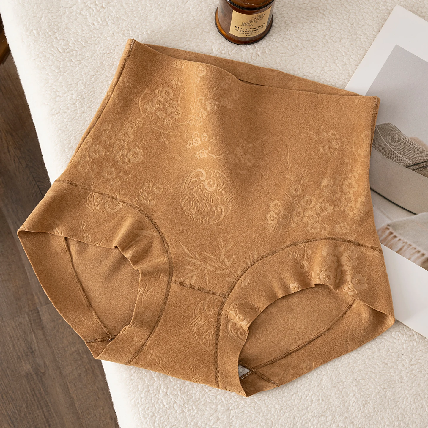 Velvet high waisted compression underwear for women with a small belly, postpartum plus size lifting buttocks 2025 new model