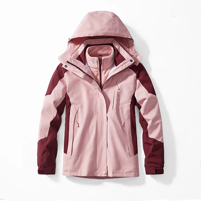 Men's Women's Waterproof Winter 3in1 Detach Camp Fish Hike Trekking Climb Ski Jackets Breathable Oversized 5XL Male Girl Coat 4