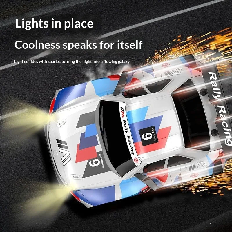 Vue de dessus de la voiture RC Drift 4x4 avec lumières LED arrière et carrosserie détaillée
