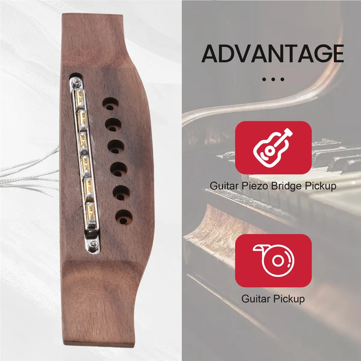 Acoustic Guitar Piezo Bridge Pickup with the Graininess of An Electric Guitar for Acoustic Guitar Instrument Accessories