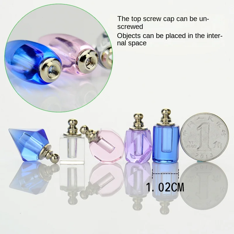 

100 pcs of colored glass with conical cylindrical bullet shape can be used for jewelry pendants essential oil bottles keychains