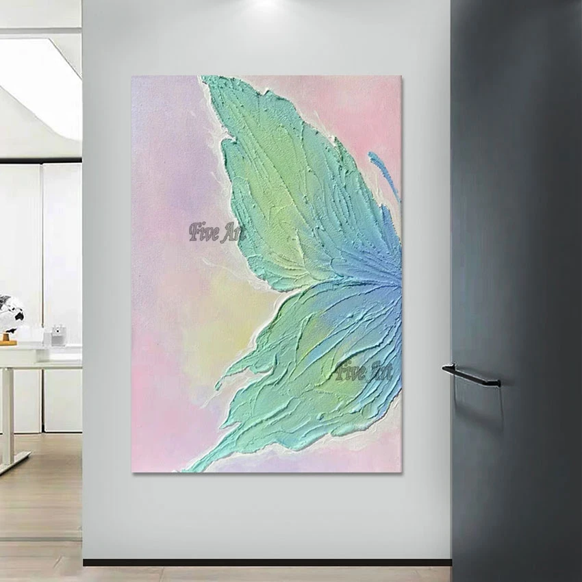 

Палитра с ножом, искусственные крылья, акриловая искусственная живопись, картины для гостиной, Безрамные Картины для стен