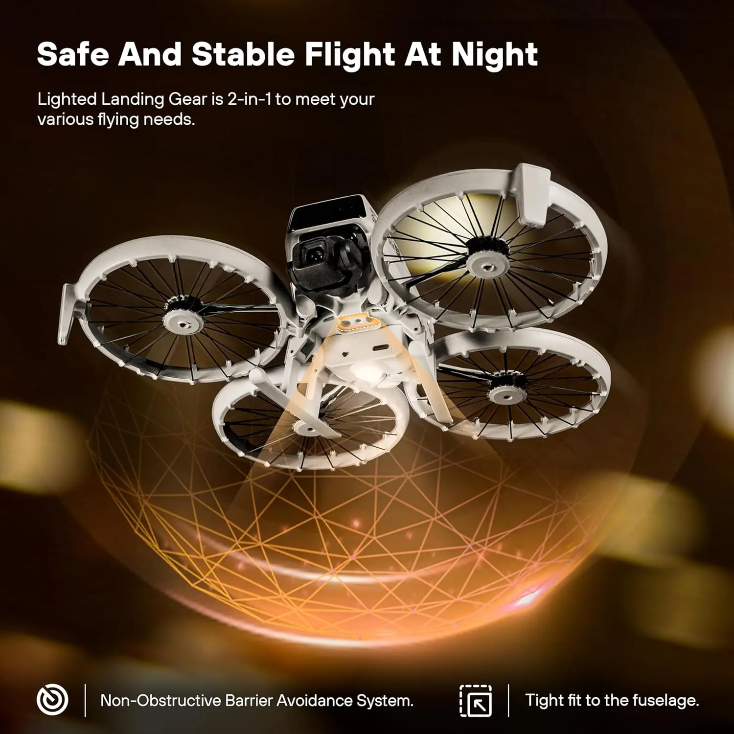 조명이 있는 랜딩 기어 2 in 1 드론용 키트 DJI 플립 드론 액세서리와 호환 가능 랜딩 기어 액세서리
