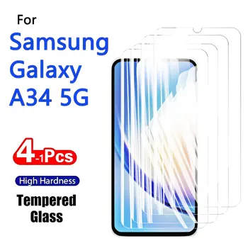 1-4PCS Protezione Dello Schermo Per Galaxy A34 5G Samsung Vetro Temperato di Cristallo 9H Alto Alluminio Anti Scratch Caso Amichevole Impronte Digitali