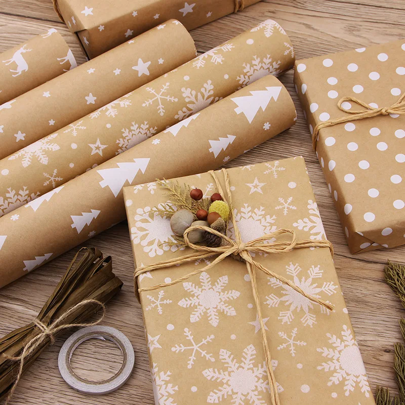 10x70cm Christmas Gift Wrap Rolls Wrapping Paper Festive Xmas Paper Diy  Perfect Gift Wrapping Artware Packing Paper Roll - AliExpress