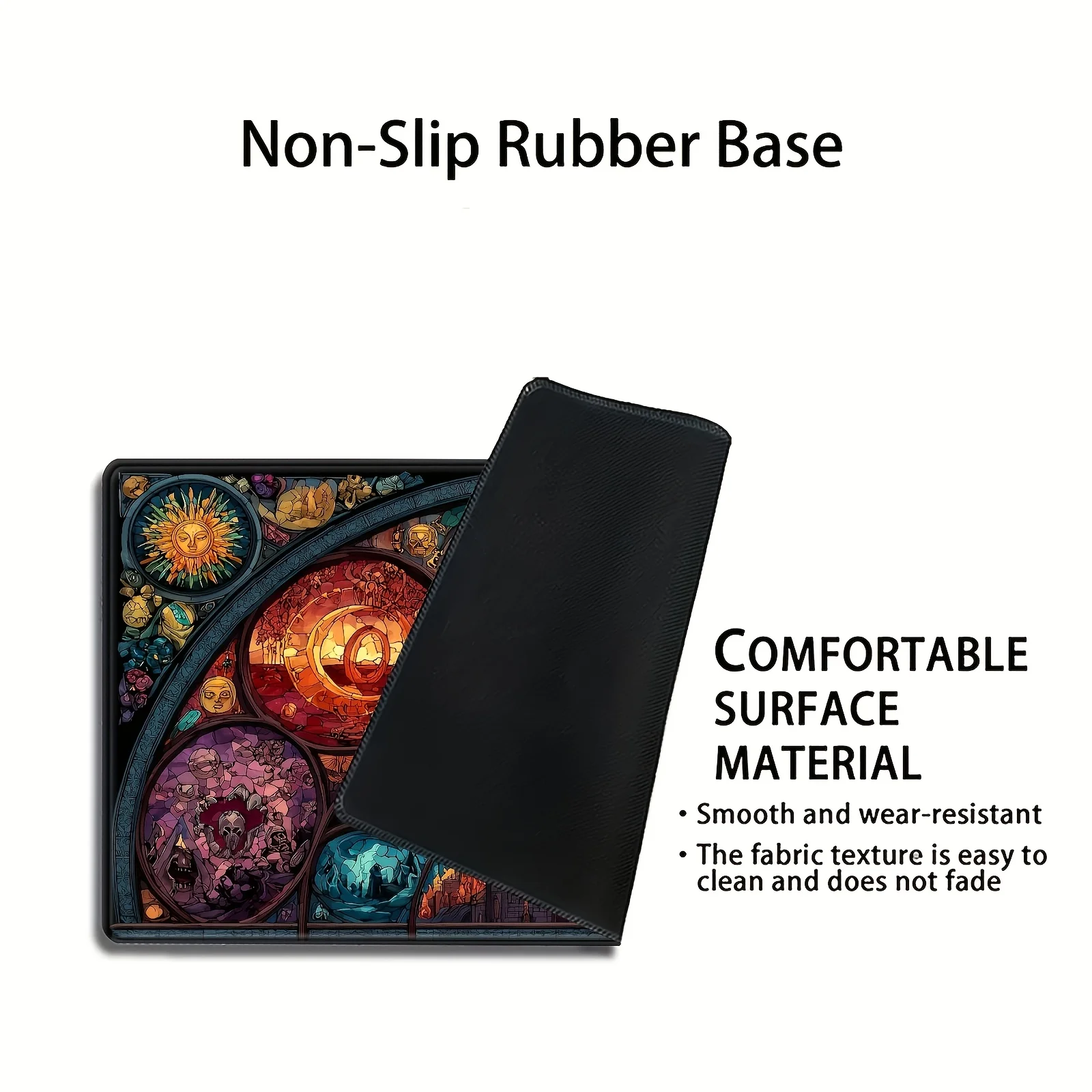 Colored Glass Style Skull Pattern TCG Playmat Magic Card Battle Mat Non-Slip Durable 35X60CM Commander Play Mats Tapete Magic - 5