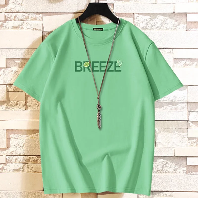 

New Summer Large Size Short-sleeve T-shirt Men's O-neck Men Oversized Tee Male green Cotton 2XL-6XL 7XL 8XL 9XL 10XL11XL 200KG