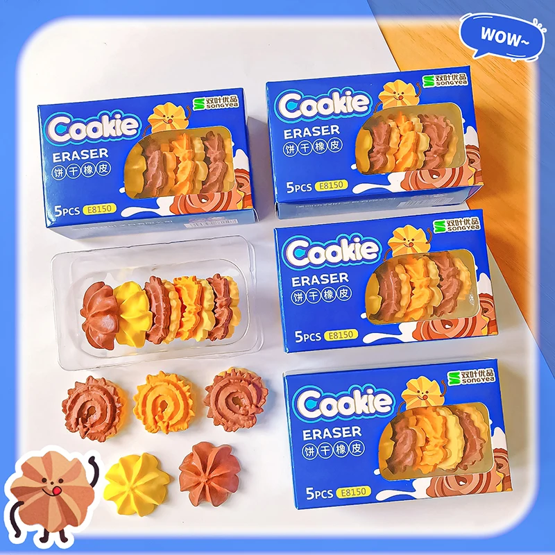 카와이 문구 미적 문구 용품 사무용품 어린이 날 선물 학교용 귀여운 것들 쿠키 지우개 고무