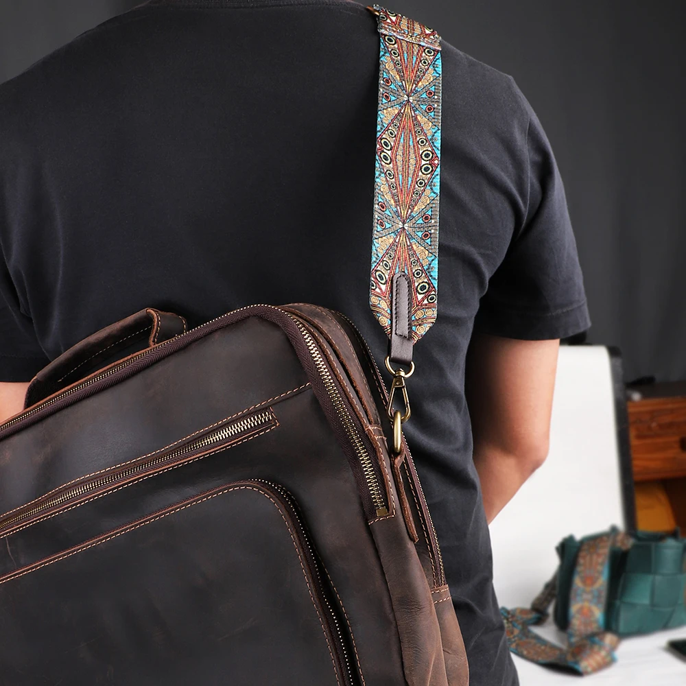 Bag accessories men's women's bag widened replacement shoulder straps Bohemian vintage bag straps Fabric woven shoulder straps