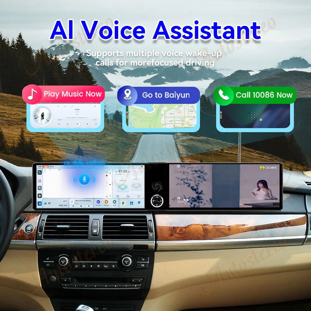 Dual Screen Android14 Car Radio Carplay Screen For BMW X5 E70 X6 E71 X6M X5M 200