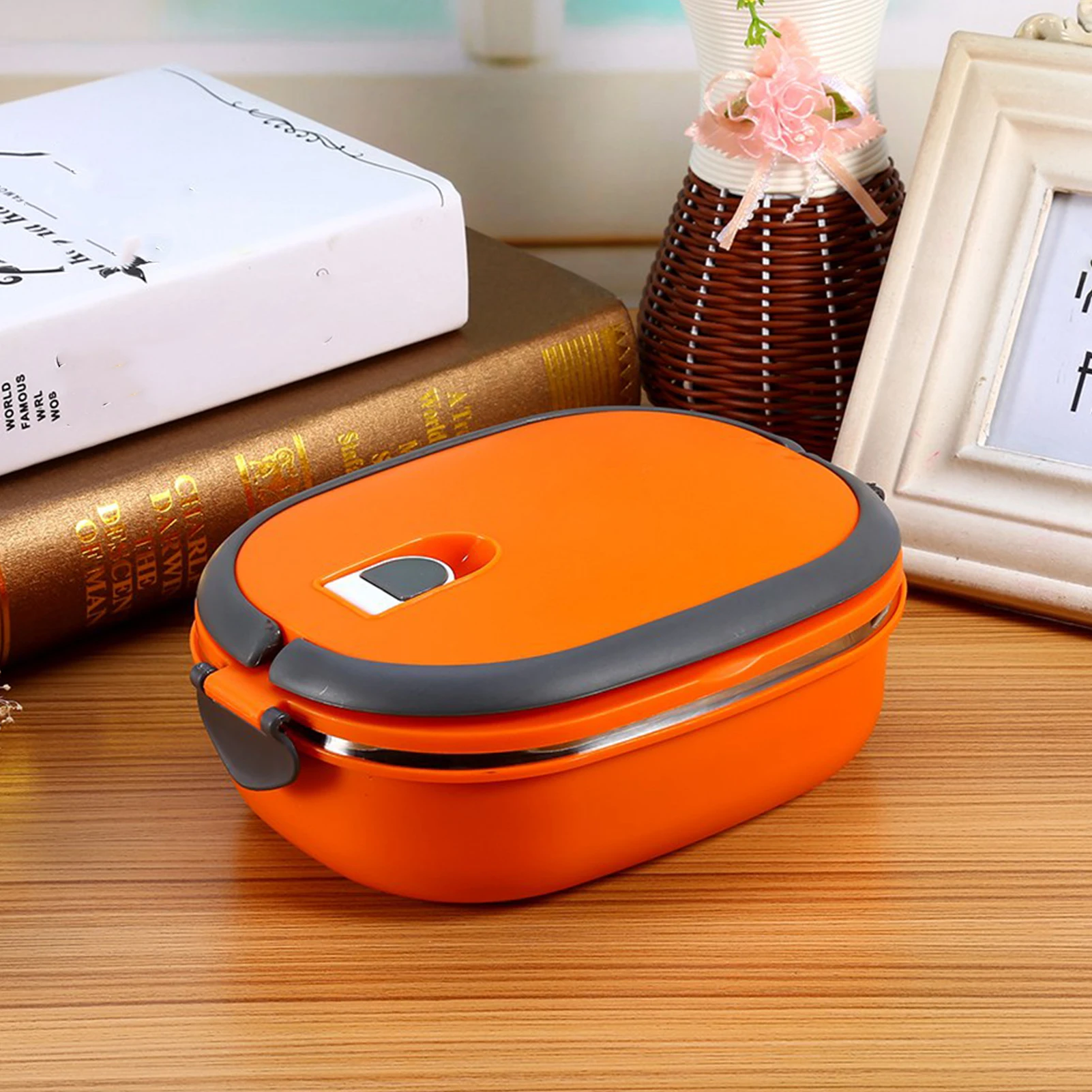 Orange Stainless Steel Insulated Lunch Container