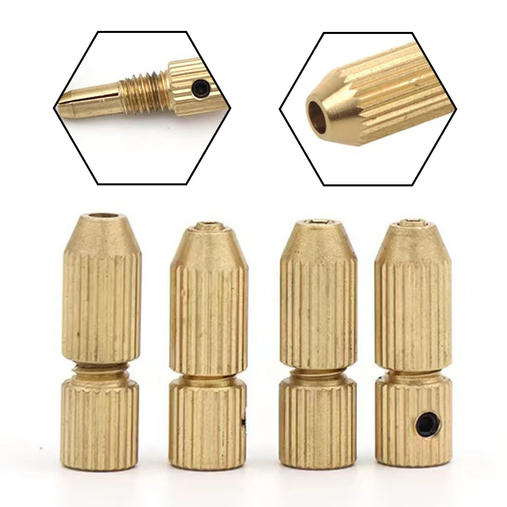 2pcs/set Brass Collet Drill Chucks 2.0mm Shaft Hole Brass Motor Shaft Clamp For Electric Motor Shaft Drill Bit Tool Chuck Adapte 2pcs brass