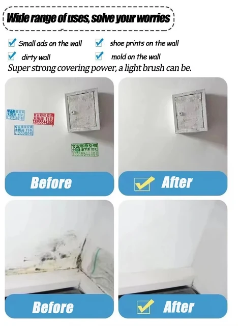 Vernice per spazzole a rullo piccolo per pareti Bianco Rosa Riparazione per pareti interne Riparazione di graffiti per pareti domestiche Vernice per protezione ambientale 4