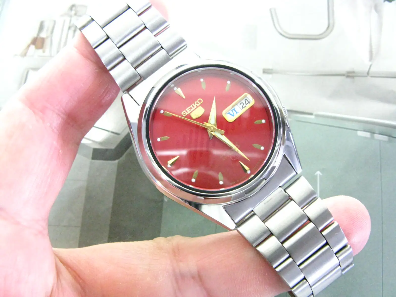 Seiko 5 pink shop