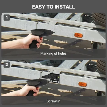 2PCS Boat Trailer Bumper Pickup Truck Tailgate Ladder Campers Folding Truck Bed Step Anti-Slip for RV Exterior Accessories 2