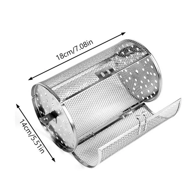 Rozsdamentes Acél Füstölt Háló Bbq Drum Chili Poaster Dob Sütő Sült Hengeres Grillező Kosár Kerek Rotisserie - Image 6