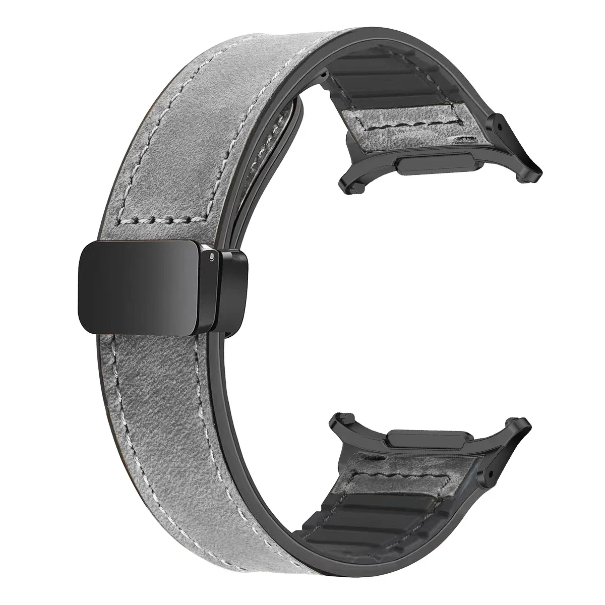 Premium Leather Silicone Magnetic Band Bracelet