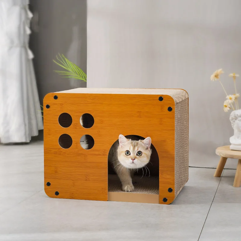 Diy Solid Wood Cat's House Detachable Cat Bed All Season Breathable