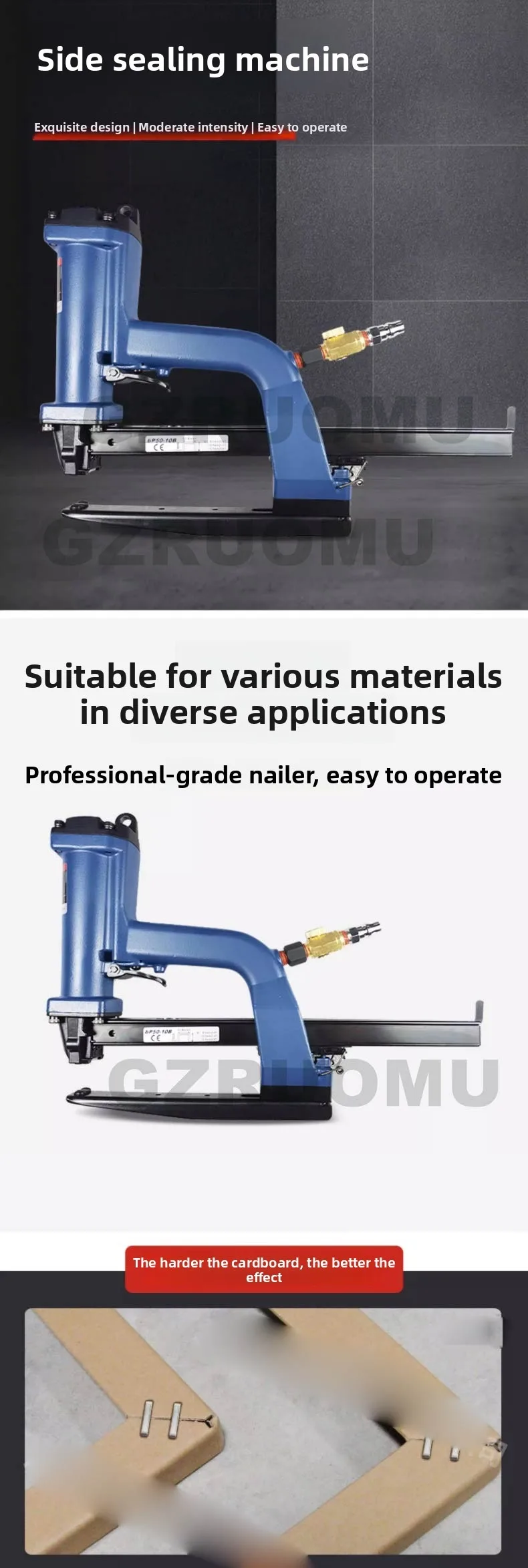 High Quality Side Carton Stapler Pneumatic Side/Tray Staplers for Small Box Used