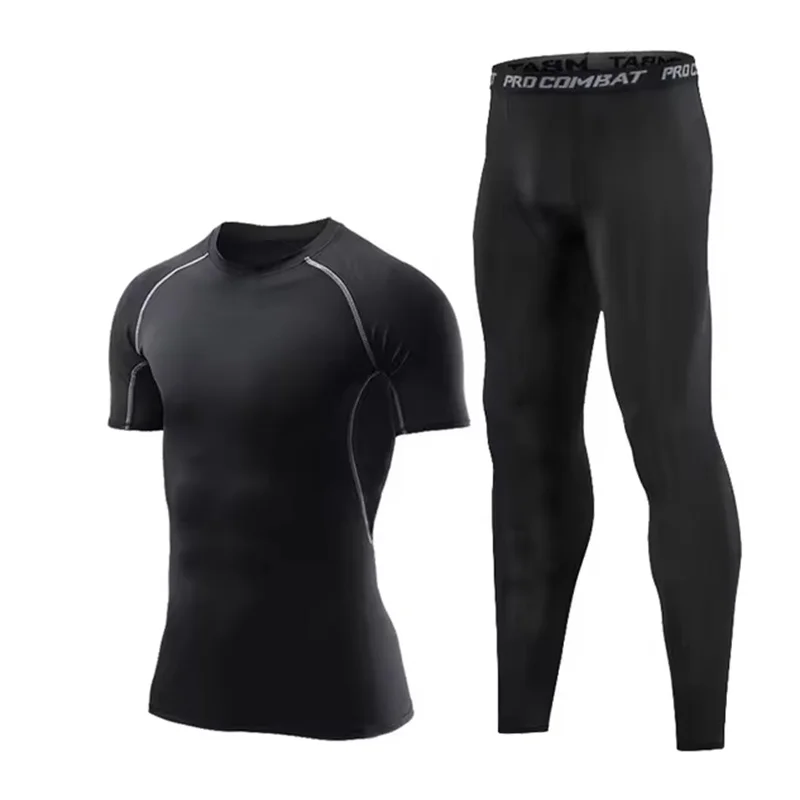 Sports suit 5 Fruit/Set Men's sports suits compression depression gym running jogging tight pants training
