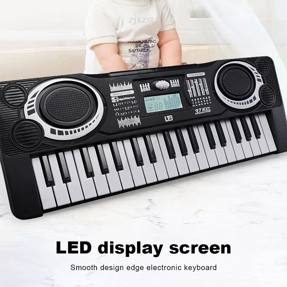 Electronic Musical Instrument Portable 37 Keys Digital Keyboard Piano LED Display Kids Toy
