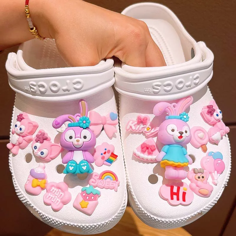 Shoe Charms Disney Mickey Mouse Minnie Donald Duck LED Accessories Buckle Set Daisy Duck DIY Girls Gifts