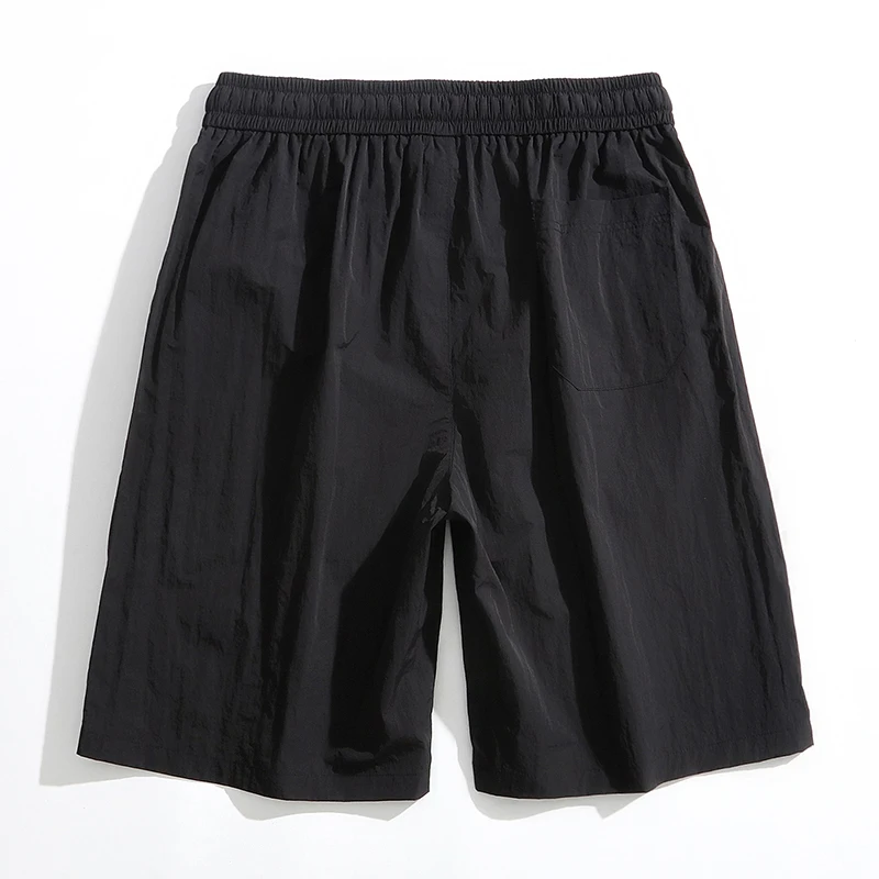 Male Summer Youth Student New Fashion Quick Dry Loose Tight Waist Casual Sports Shorts Men'S Loose Versatile 5-Point Pants