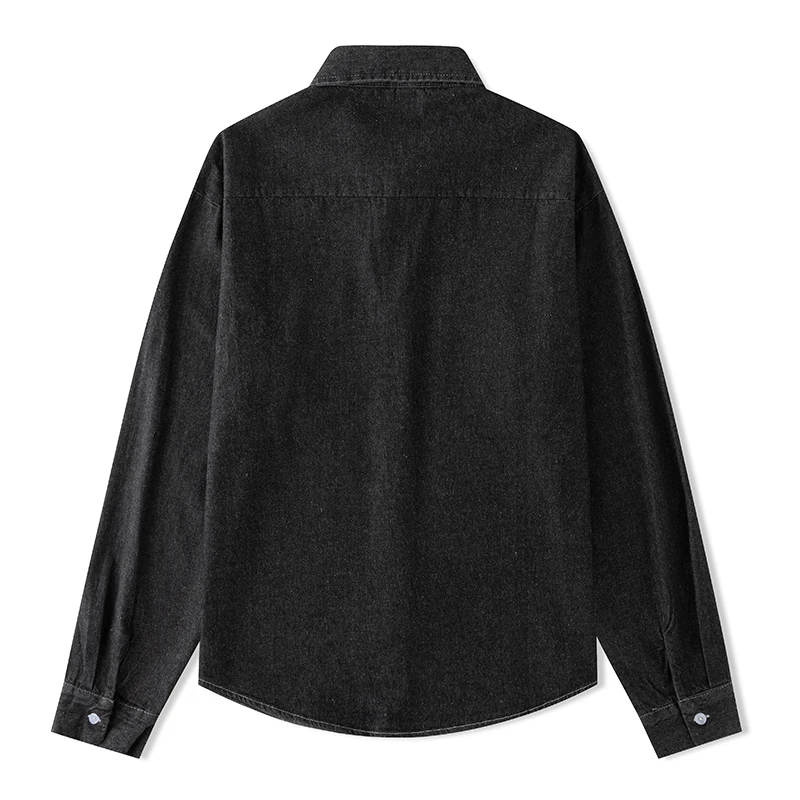 Fashion Lapel Button Spliced Korean Washed Denim Shirts Men's Clothing 2024 Spring Summer New Loose Casual Tops All-match Shirts