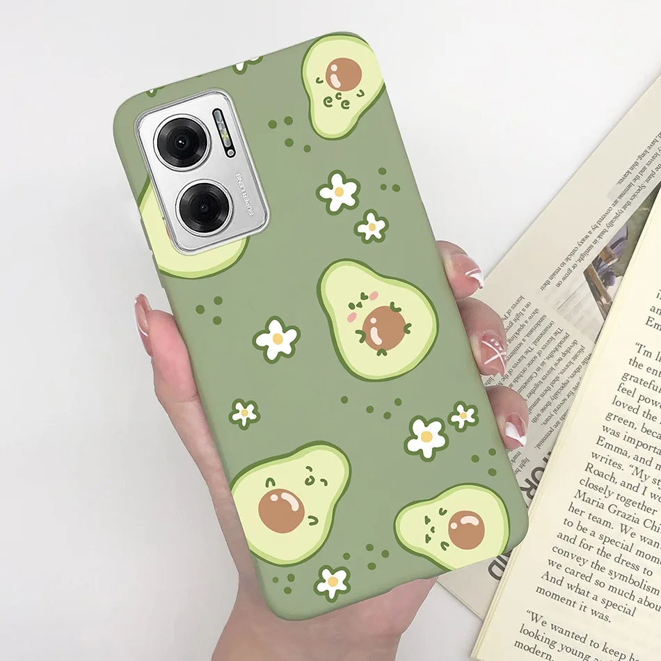 Heart Girl Silicone Matte Shockproof Phone Cover for Xiaomi Redmi Note 11 Series