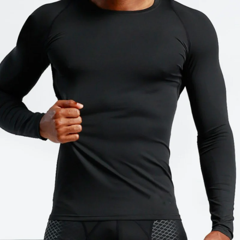 

LU Men's T-shirts Long Sleeve Training Quick Drying T-shirt Black O Neck Running Compression Shirt Breathable Gym Sportswear