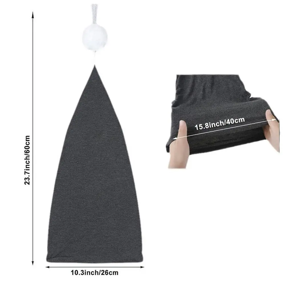 Elastic Cotton Christmas Sleeping Caps with Pom Ball