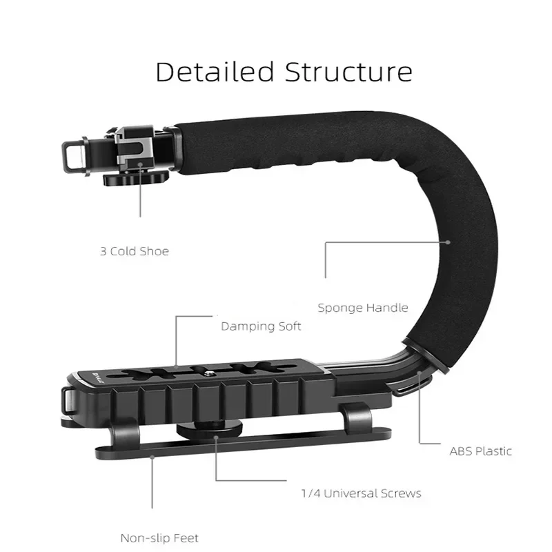 Support 1/4 pouce du stabilisateur de caméra, compatible avec la plupart des appareils photo et caméras.