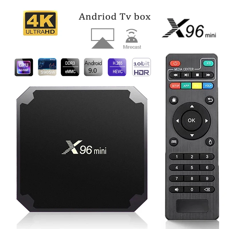 X96mini tv box 2024  android 9  Amlogic S905W quad core HDR10 4K 2GB 8GB 16GB media player H.265 iptv Home Theater
