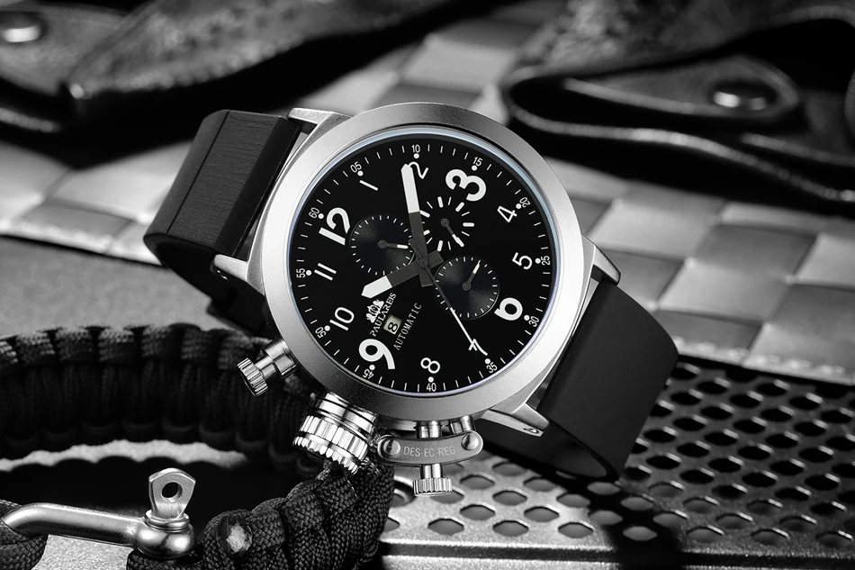 New special Automatic Self Wind Mens Watches Fashion Mechanical U Left Hand Male Watches Business Sports Chronograph AAA Clocks
