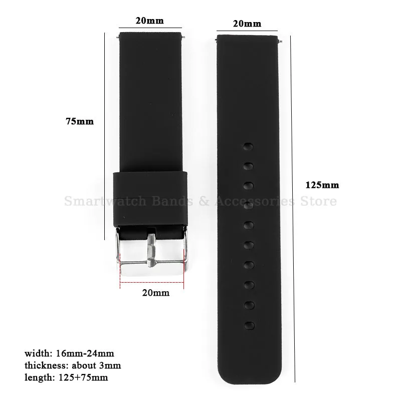 Versatile Soft Silicone Quick Release Watch Band Strap