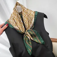 Spring/Summer Leisure Wraps 70*70cm Square Scarf Imitation Silk Hijab Women’s Fashion Print Shawl Breathable Neckerchief 2